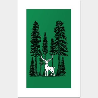 White Stag in High Sequoias Posters and Art